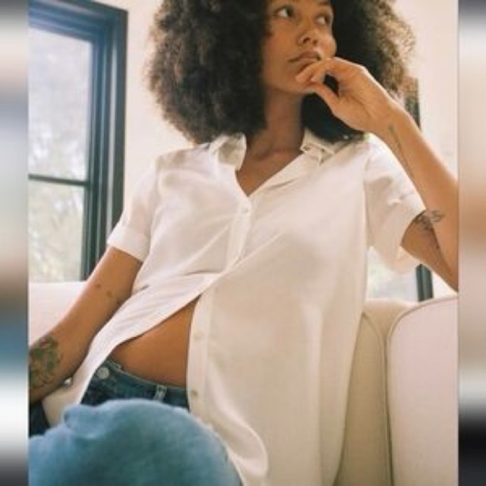 HATCH Savannah Short Sleeved White Maternity Top Shirt Blouse